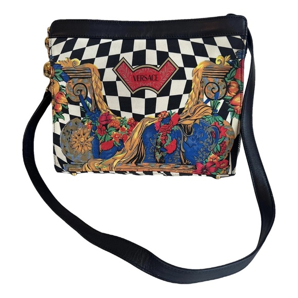 Versace Handbags - Gianni Versace Rare Optical Baroque Print Shoulder Bag
